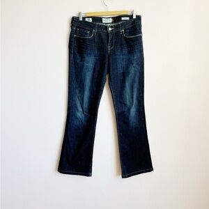 Low-rise Dark Wash Denim Bootcut Ankle Cropped Jeans - Made in USA